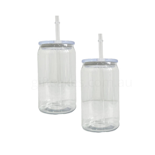 16oz Plastic Acrylic Can Cup with Lid & Straw